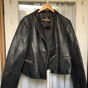 Metaphor Moto Biker Jacket Womens XL Black Zippers Motorcycle Faux Leather